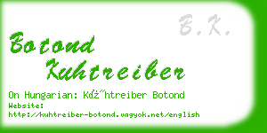 botond kuhtreiber business card